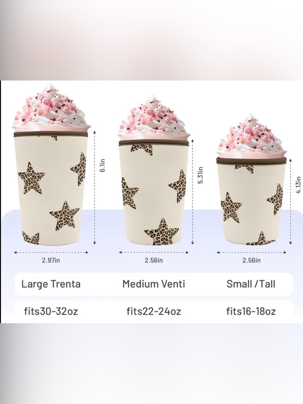 Isolated cup sleeve small med and large available pick your style and size - Picture 4 of 6